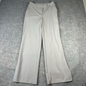 J&L Atelier Pants Women's XS Flare Leg Slacks Light Gray Slits Career Stretch